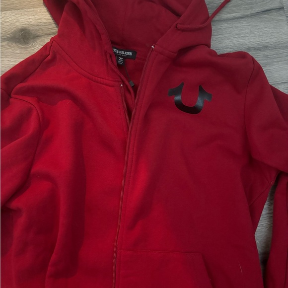 True Religion Bold Red Zip-Up Hoodie - Picture 1 of 2